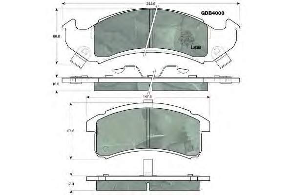 GDB4000 Lucas sapatas do freio dianteiras de disco