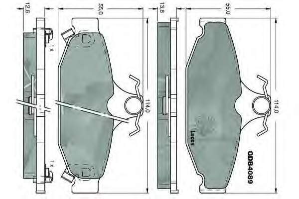 Задние тормозные колодки GDB4089 Lucas