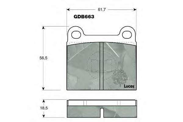 Передние тормозные колодки GDB663 Lucas