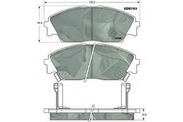 Передние тормозные колодки GDB763 Lucas