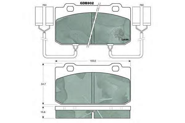 Передние тормозные колодки GDB902 Lucas