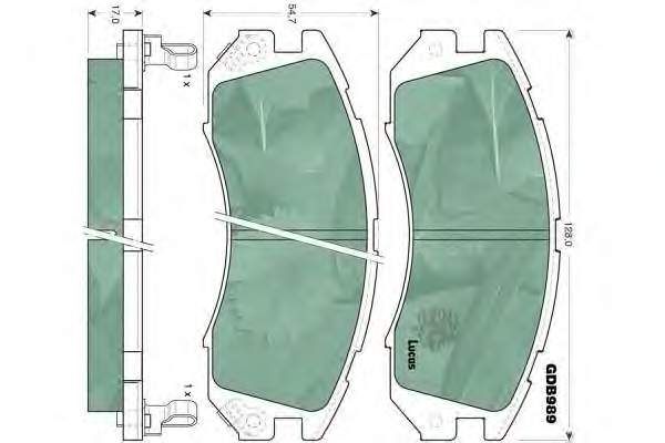 Передние тормозные колодки GDB989 Lucas