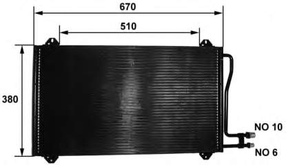 Radiador de aparelho de ar condicionado para Mercedes Sprinter (901, 902)