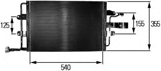 1C0820413G VAG radiador de aparelho de ar condicionado