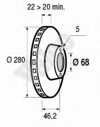 0986479C89 Bosch disco do freio traseiro