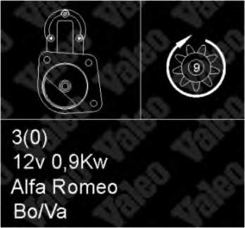 Motor de arranco para Alfa Romeo 1750-2000 