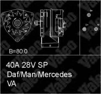 Gerador para MERCEDES BENZ TRUCK TRUCK T2/LN1 (667, 668, 669, 670)