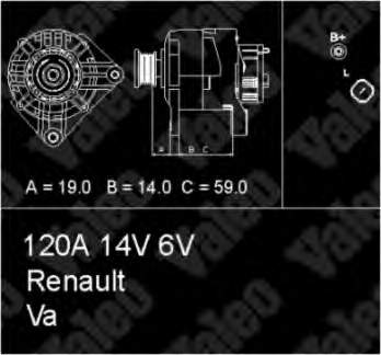 Gerador para Opel Movano (H9)