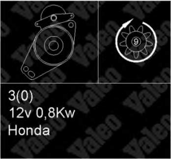 31200PB1933 Honda motor de arranco