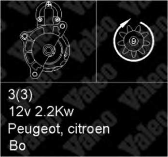 0001223014 Peugeot/Citroen motor de arranco