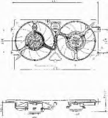 Ventilador elétrico de esfriamento montado (motor + roda de aletas) direito 698360 VALEO