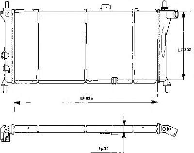 1300126 Opel radiador de esfriamento de motor