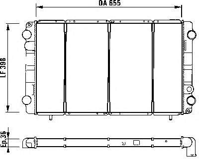 9109893 Opel radiador de esfriamento de motor