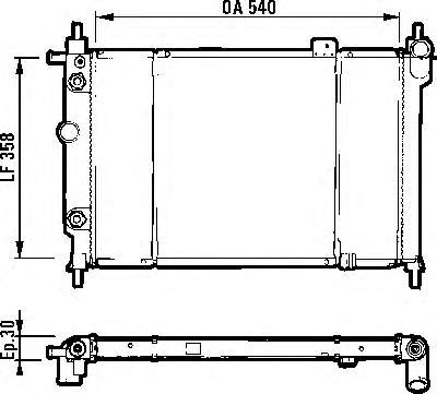 1300109 Opel radiador de esfriamento de motor