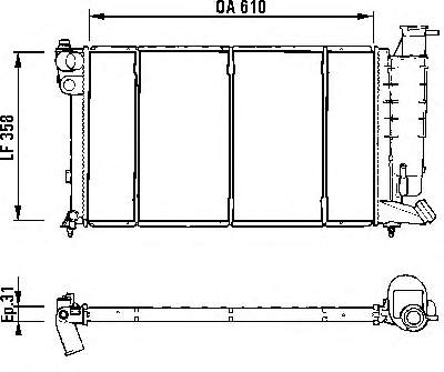 Radiador de esfriamento de motor para Citroen ZX (N2)