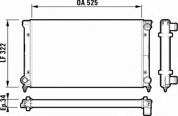 9524088X Polcar radiador de esfriamento de motor