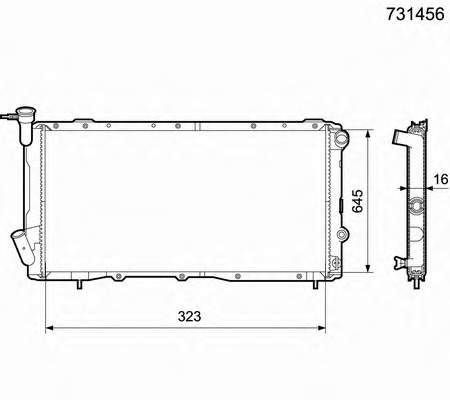 Radiador de esfriamento de motor 731456 VALEO