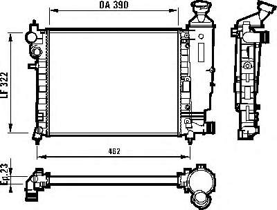 1301SW Peugeot/Citroen radiador de esfriamento de motor