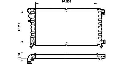 00001301VT Peugeot/Citroen radiador de esfriamento de motor