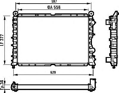 71735344 Fiat/Alfa/Lancia radiador de esfriamento de motor