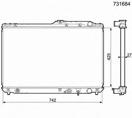 1640007040 Toyota radiador de esfriamento de motor