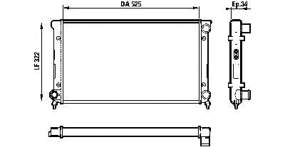 1L0121253R VAG radiador de esfriamento de motor