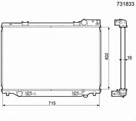 731833 VALEO radiador de esfriamento de motor