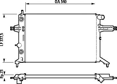 90570725 Opel radiador de esfriamento de motor