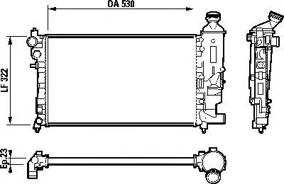 133087 Opel radiador de esfriamento de motor