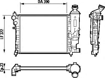 Radiador de esfriamento de motor 1330A6 Peugeot/Citroen