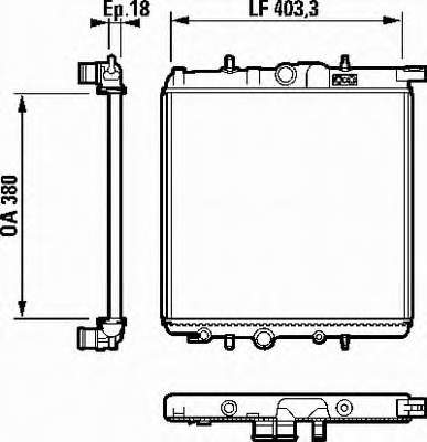 Radiador de esfriamento de motor 571008A1 Polcar