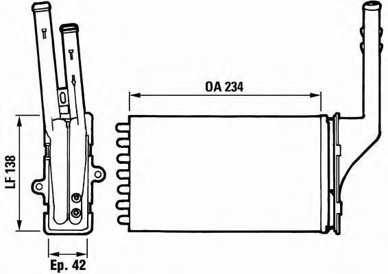 644875 Peugeot/Citroen radiador de forno (de aquecedor)