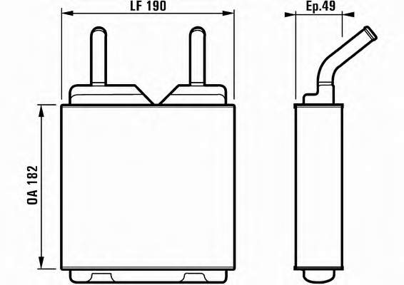 Radiador de forno (de aquecedor) para Opel Kadett (35, 36, 45, 46)