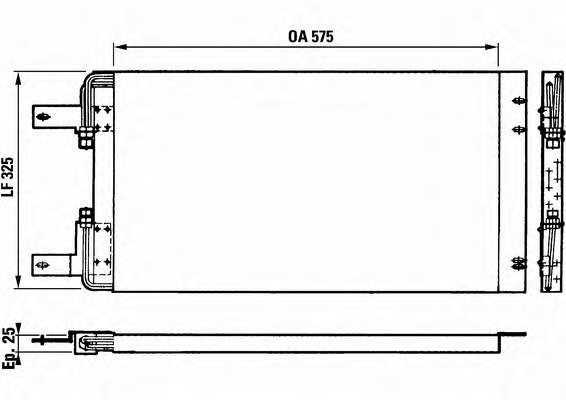 Radiador de aparelho de ar condicionado 82429761 Fiat/Alfa/Lancia