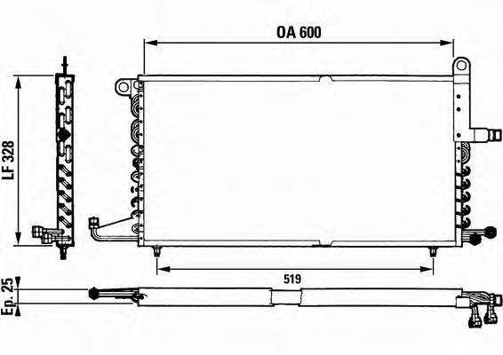 Radiador de aparelho de ar condicionado para Seat Toledo (1L)