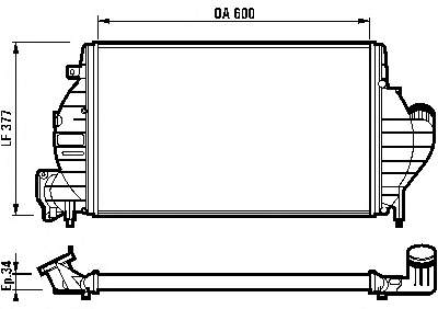 Radiador de intercooler 6025306730 Renault (RVI)