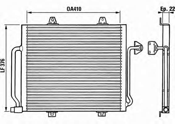 Radiador de aparelho de ar condicionado para Renault 19 (B53, C53)