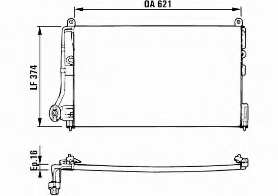 Radiador de aparelho de ar condicionado para Opel Vectra (86, 87)