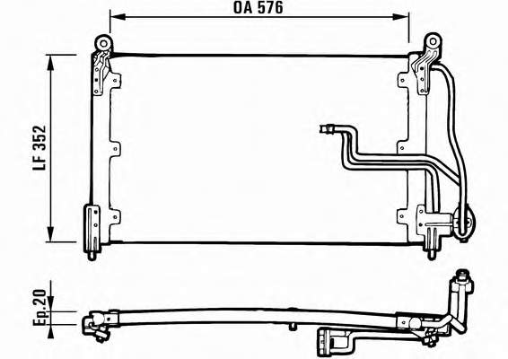 Radiador de aparelho de ar condicionado Opel Calibra 85