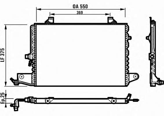 Radiador de aparelho de ar condicionado para Audi 100 (4A, C4)