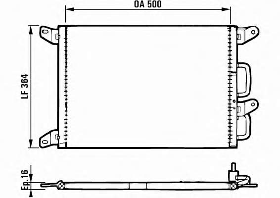 0046440250 Fiat/Alfa/Lancia radiador de aparelho de ar condicionado