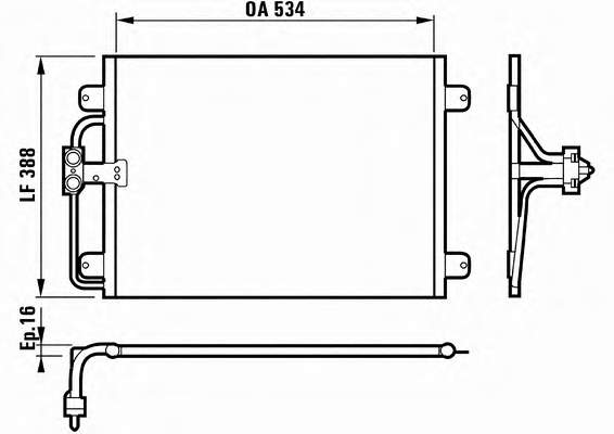 0225040 Kraft radiador de aparelho de ar condicionado