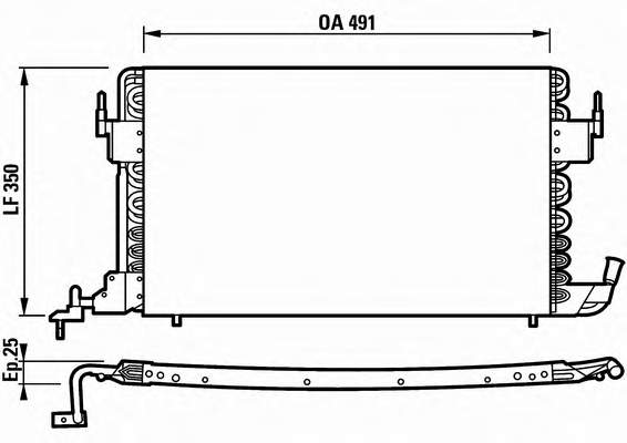 00006455W2 Peugeot/Citroen radiador de aparelho de ar condicionado