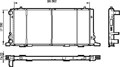 Radiador de esfriamento de motor para Audi 90 (89, 89Q, 8A, B3)