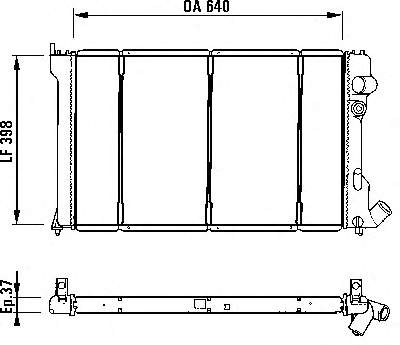 Radiador de esfriamento de motor 819428 VALEO