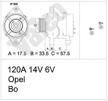 0123505002 Opel gerador