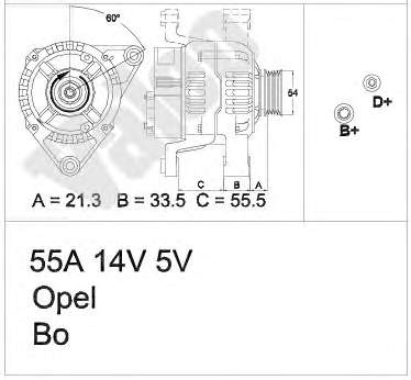 6204069 Opel gerador