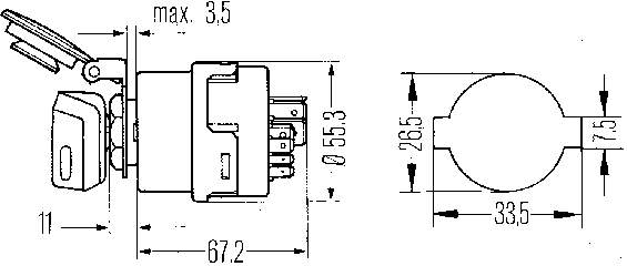 6JB003959001 HELLA Личинка замка зажигания