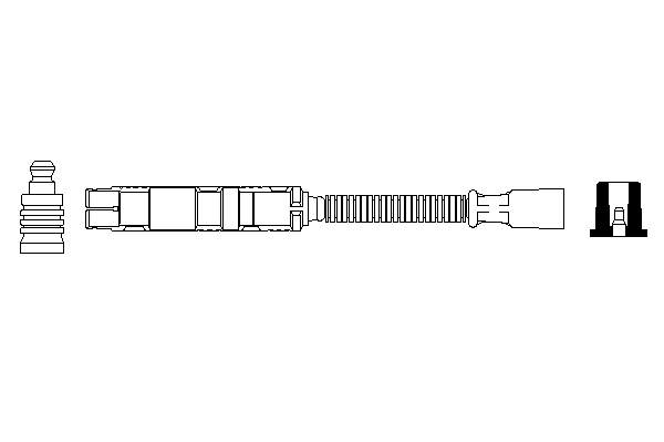 Fio de alta voltagem, cilindro No. 1, 4 para Mercedes C (CL203)