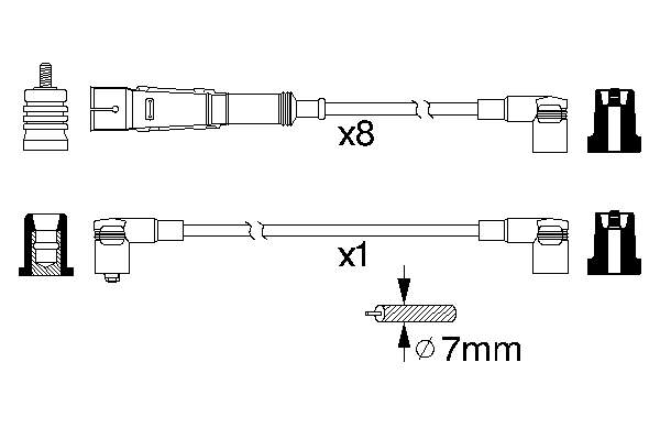 RCMB216 NGK fios de alta voltagem, kit